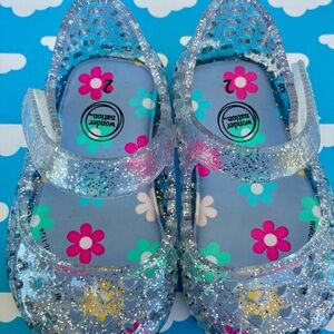 wonder nation Clear Glitter Jelly Sandals baby size 2